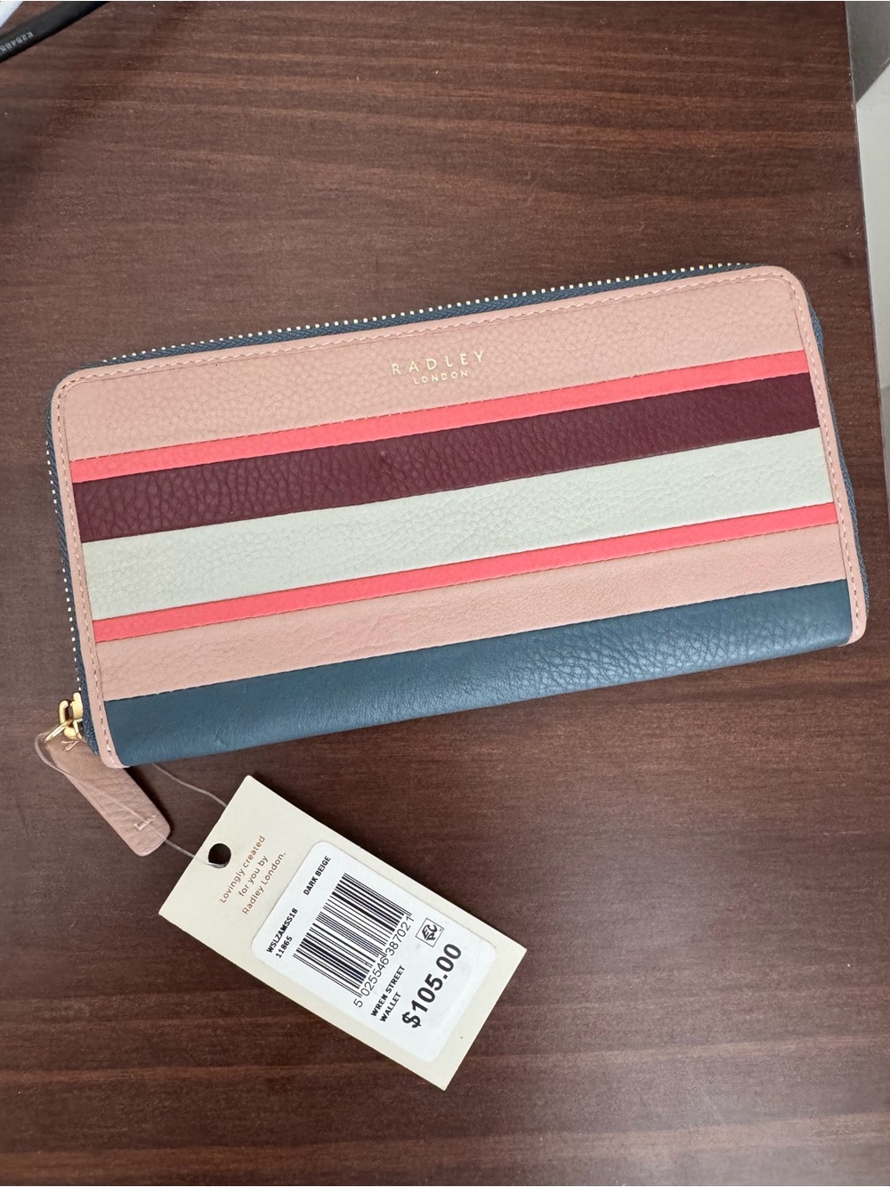 RADLEY LONDON Blue and Pink Zip Wallet